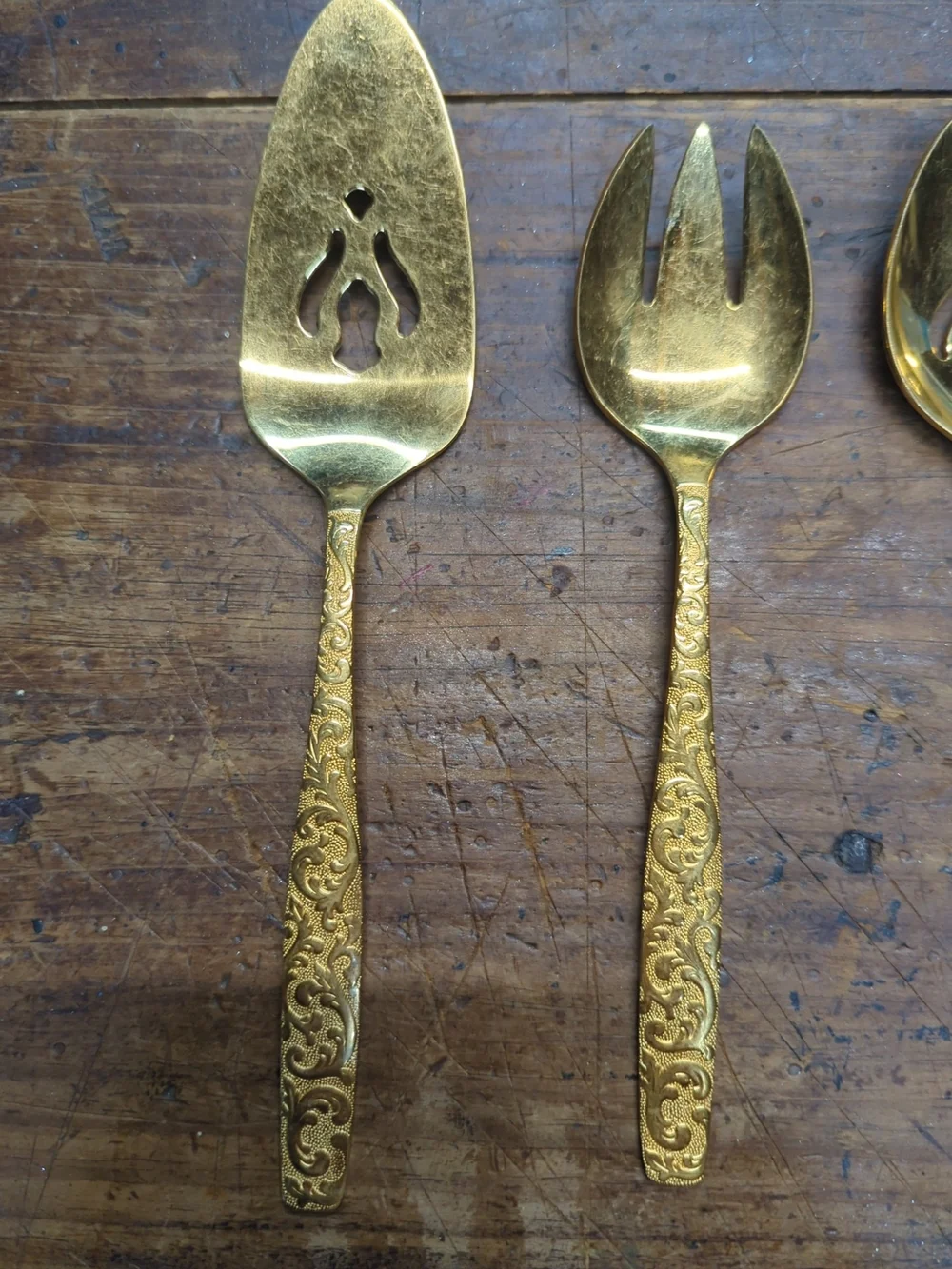 Americana Golden Heritage Gold Decorative Serving Set Flatware Intl Silver